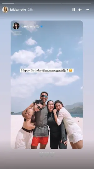 Julia Barretto, family greet Gerald Anderson on his 33rd birthday