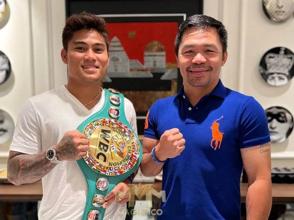 Now a world champion, Magsayo visits idol Pacquiao